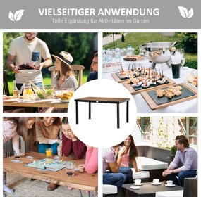 Outsunny stół ogrodowy dla 6 osób, aluminium 140 cm x 90 cm x 74 cm