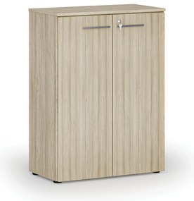 Szafa biurowa z drzwiami PRIMO WOOD, 800 x 420 x 1087 mm, dąb naturalny