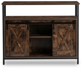 Komoda ARLO 100 cm z Półkami Dąb Rustykalny/Czarny Industrialna