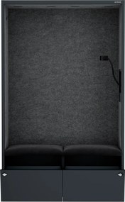 Kabina akustyczna SALLY MentalBox 1150 mm – antracytowy korpus, ciemnoszare siedzisko