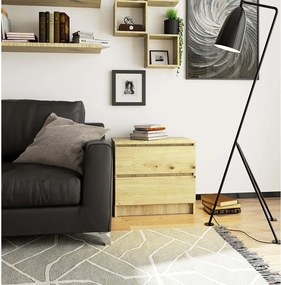 Szafka nocna AKORD K60 Dąb Artisan 60 cm 2 szuflady kolor Dąb Artisan mat 60x40x55 cm