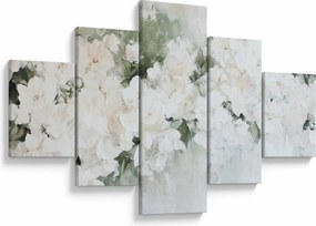Obraz - Abstrakcja białych kwiatów (125x70 cm)