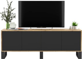 Szafka rtv dąb wotan + czarny C7-B77