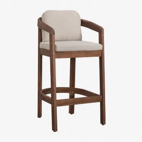 Zestaw 2 Wysokich Stołków Z Drewna Akacjowego Uleno ↑75 Cm & Ciemny Akacjowy Brąz - Sklum