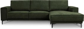 Zielony narożnik z tkaniny szenilowej (prawostronny/z szezlongiem) Copenhagen – Scandic