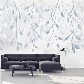 Fototapeta - Niebieskie liście (196x136 cm)