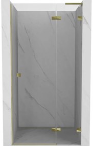 Mexen Lunar L drzwi prysznicowe uchylne prawe 125 cm, transparent, złote - 834L-125-000-50-00-P