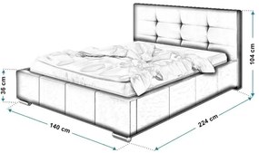 Pikowane łóżko z zagłówkiem 120x200 Ringe 3X - 36 kolorów