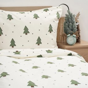 4Home Flanelowa pościel Little Trees,, 160 x 200 cm, 70 x 80 cm