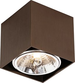 Designerski reflektor sufitowy ciemnobrązowy kwadratowy obrotowy i pochylny - Box