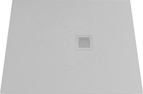 Brodzik z konglomeratu prostokątny 100 x 80 DIAMO White