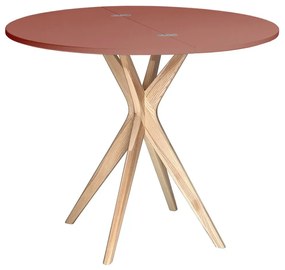 Stół półokrągły CUTTI 90x90 rozkładany koralowy/jesion RAGABA
