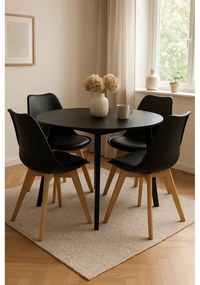 Okrągły stół z czarnym blatem 105x105 cm Vojens – House Nordic