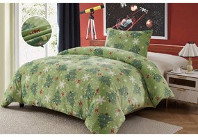 PrzytulneMieszkanie.pl PrzytulneMieszkanie.pl Pościel z mikropluszu CHRISTMAS TREE VELVET zielona Rozmiar pościeli: 70 x 90 cm | 140 x 200 cm