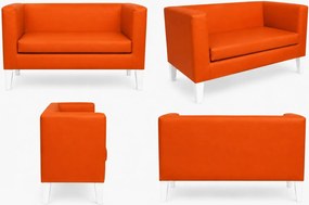 Sofa Monaco : Kolor nogi - Biała, Kolor tkaniny - EKO-SKÓRA - 20D, Typ tkaniny - Eko-skóra , Wysokość nogi - 20 cm
