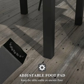 Outsunny Stół ogrodowy Stół zewnętrzny, odporny na warunki atmosferyczne, 162 x 80 x 75 cm, Żółty