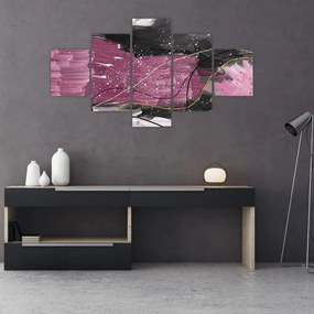 Obraz - Różowo - czarna abstrakcja (125x70 cm)