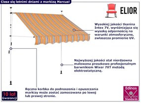 Markiza balkonowa pomarańczowo-niebieskie pasy Zolari 4X