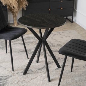 Stół Okrągły LAUREN 60 cm Czarny Loft Nowoczesny