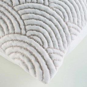 Biało-beżowy dżersejowy zestaw narzuty na łóżko i poszewki na poduszkę 220x240 cm Cassandra – douceur d'intérieur