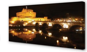Obraz drukowany na płótnie Nocne Mosty nad Tybrem