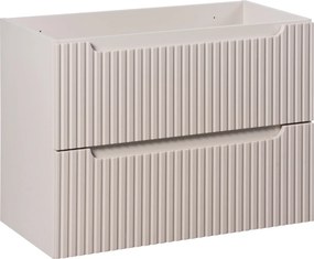 Wisząca szafka umywalkowa 2 szuflady Nova 80 cm, kaszmir mat
