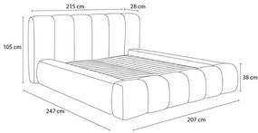 Zielone tapicerowane łóżko dwuosobowe ze schowkiem i stelażem 160x200 cm Denali – Bobochic Paris