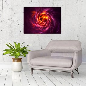 Obraz na szkle - świecąca nowoczesna abstrakcja (70x50 cm)