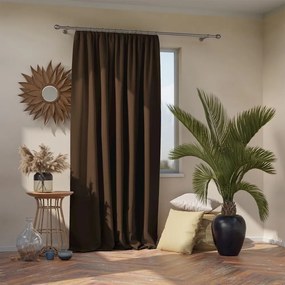Brązowa zaciemniająca zasłona termiczna 140x245 cm Pleat – Restilo