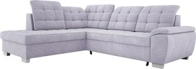 Narożnik LOTTA w tkaninie ASTI, 258x212cm – elegancki design, funkcja spania i pojemny schowek, układ lewy, kolor: SZARY JASNY
