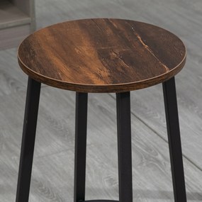 HOMCOM Zestaw krzeseł barowych w designie przemysłowym, rama metalowa, podparcie dla stóp, 42 x 42 x 65 cm