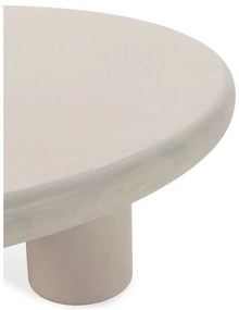 Kremowy okrągły stolik w dekorze kamienia ø 80 cm Iriel – MOME