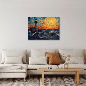 Obraz - Latarnia morska w falach (70x50 cm)