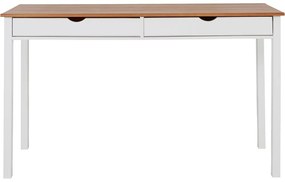 Biało-brązowe biurko Støraa Gava, dł. 140 cm