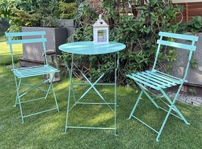 Składany stolik restauracyjny typu bistro Semplici, miętowy