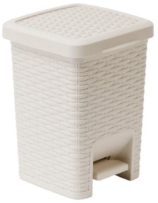 Kremowy kosz łazienkowy z pedałem Addis Rattan Pedal Bin Calico, 6 l