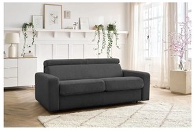 Ciemnoszara sztruksowa rozkładana sofa 215 cm Monaco – Bobochic Paris