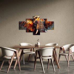 Obraz - Malowanie słonia (125x70 cm)