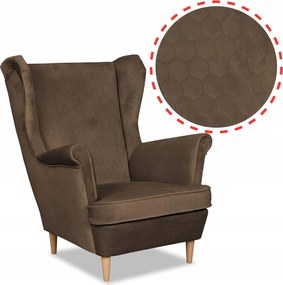 Fotel uszak Angelo plaster miodu brąz Family Meble - DOSTĘPNY OD RĘKI