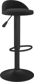 Nowoczesny i Wygodny Czarny Barowy Taboret z Weluru