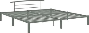 Szare metalowe łóżko dla dwóch osób 180 x 200 cm F7-T37