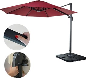 Parasol do sygnalizacji świetlnej MCW-A96 I okrągły, bordowy ze stojakiem