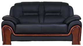 Skórzana kanapa 2-osobowa Palladio, wykonana ze skóry naturalnej, dostępne kolory brązowy, czarny, kremowy. Wygodna sofa do biura. Klasyczny stylowy design.