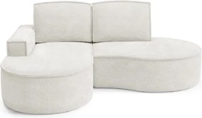 Narożnik MOLLY Lewostronny bez funkcji spania, wolnostojący tkanina ABRIAMO 04 Biały