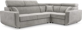 Masseno Narożnik RENO z funkcją spania i pojemnikiem na pościel Narozniki L, Rozkładana sofa - Szary, VELO 633