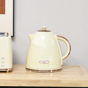 HOMCOM Czajnik, 2200W, okno widokowe, filtr, szybki czajnik, beżowy