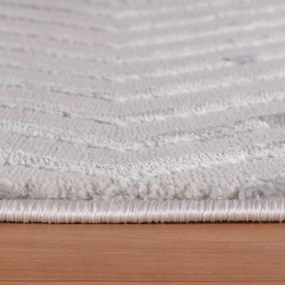 Dywan 3D nowoczesny Sahara Wstęga szary 80 cm x 250 cm