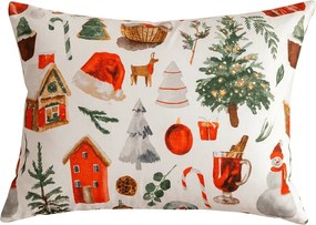 Poszewka na poduszkę z mikrofibry FESTIVE MAGIC 50x70 cm, biała