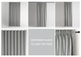 Jasnoszara aksamitna zasłona częściowo zaciemniająca (dimout) 140x270 cm Pleat – Restilo