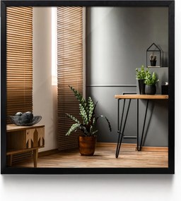 Lustro dekoracyjne prostokątne czarna ramka 80x60 cm Czarny